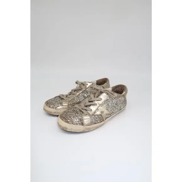 Golden Goose Superstar Sneaker Gold Leather Glitter Size 35 - Picture 3 of 11